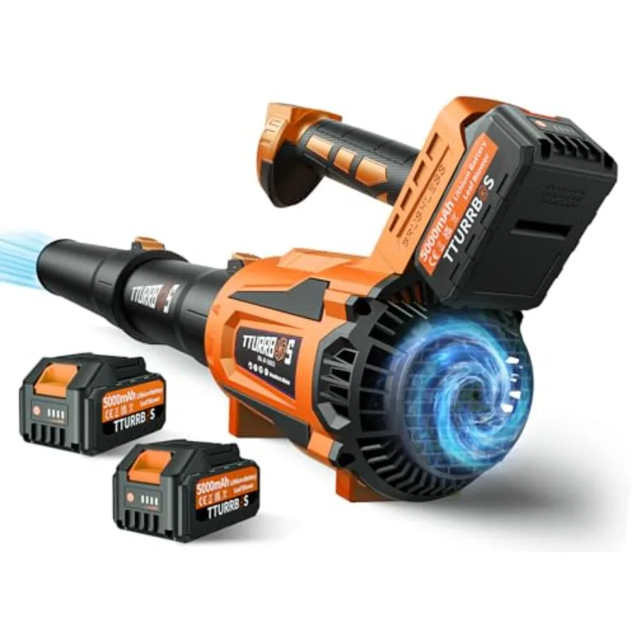

Leaf Blower Cordless - 650CFM Brushless Motor Leaf Blower with 6-Speed Control and Ergonomic Handle - Includes 2 x 5.0Ah Batter