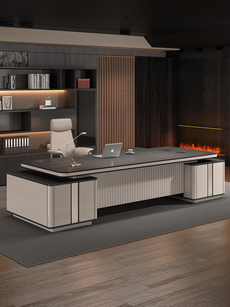 

Premium Boss desk, office desk and chair combination, light luxury, high-end sense, simple, modern president, chairperson