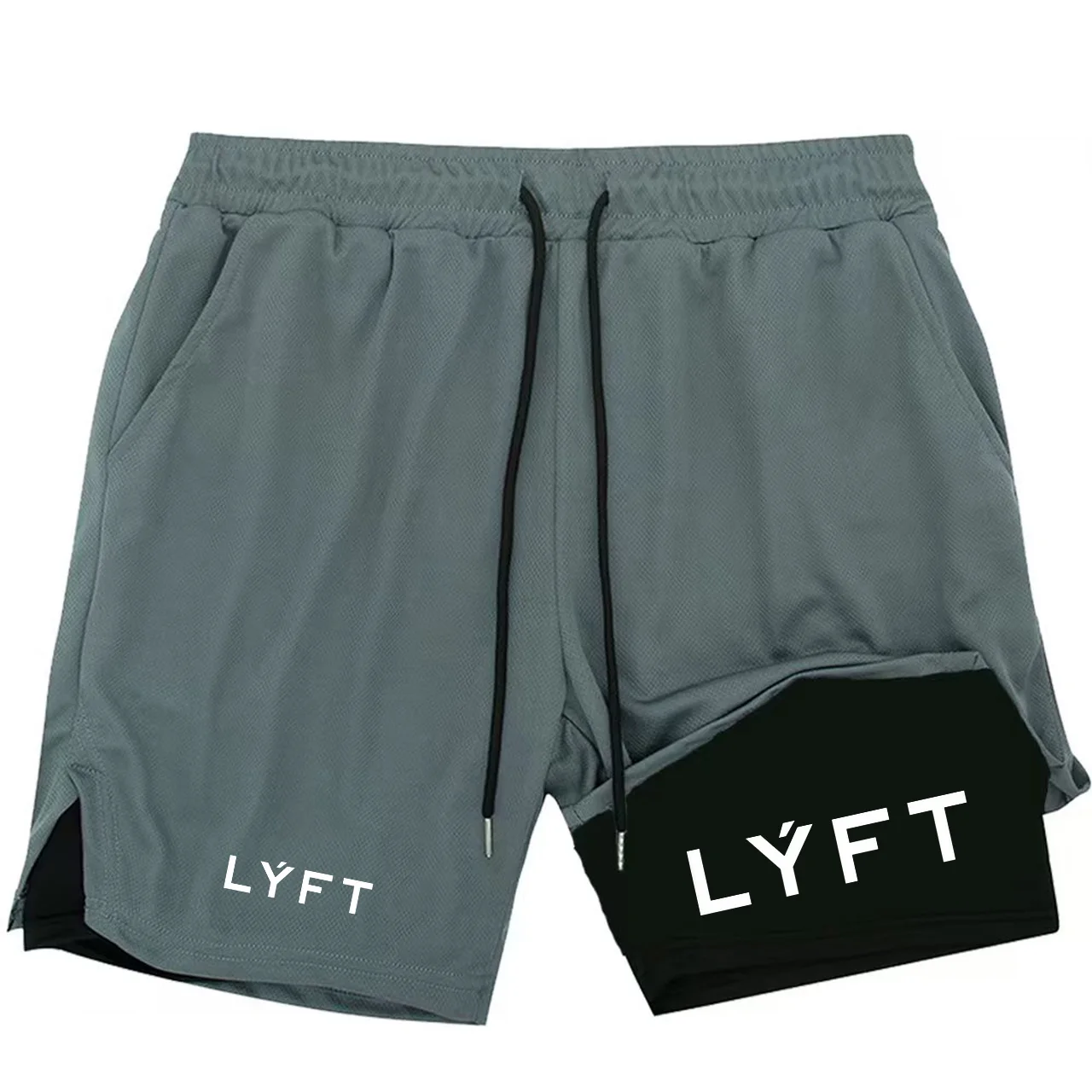 

Men's Running Shorts Fitness Gym Training 2-in-1 Sports Shorts Quick drying Exercise Slow Running Double layer Shorts