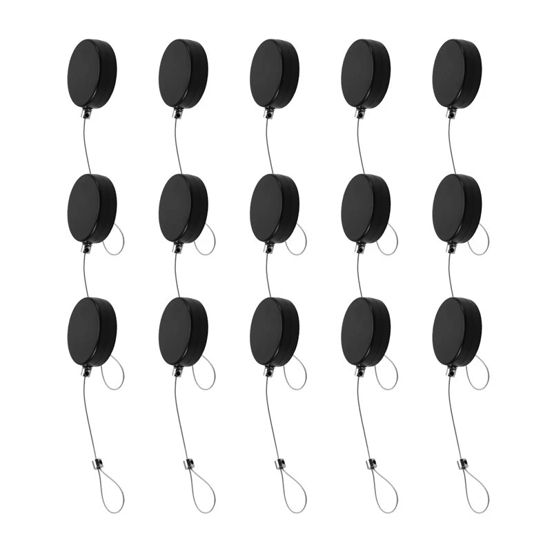 Chaîne antivol télescopique B17C pour petits articles, 15 câbles en acier, boîte de rétraction automatique