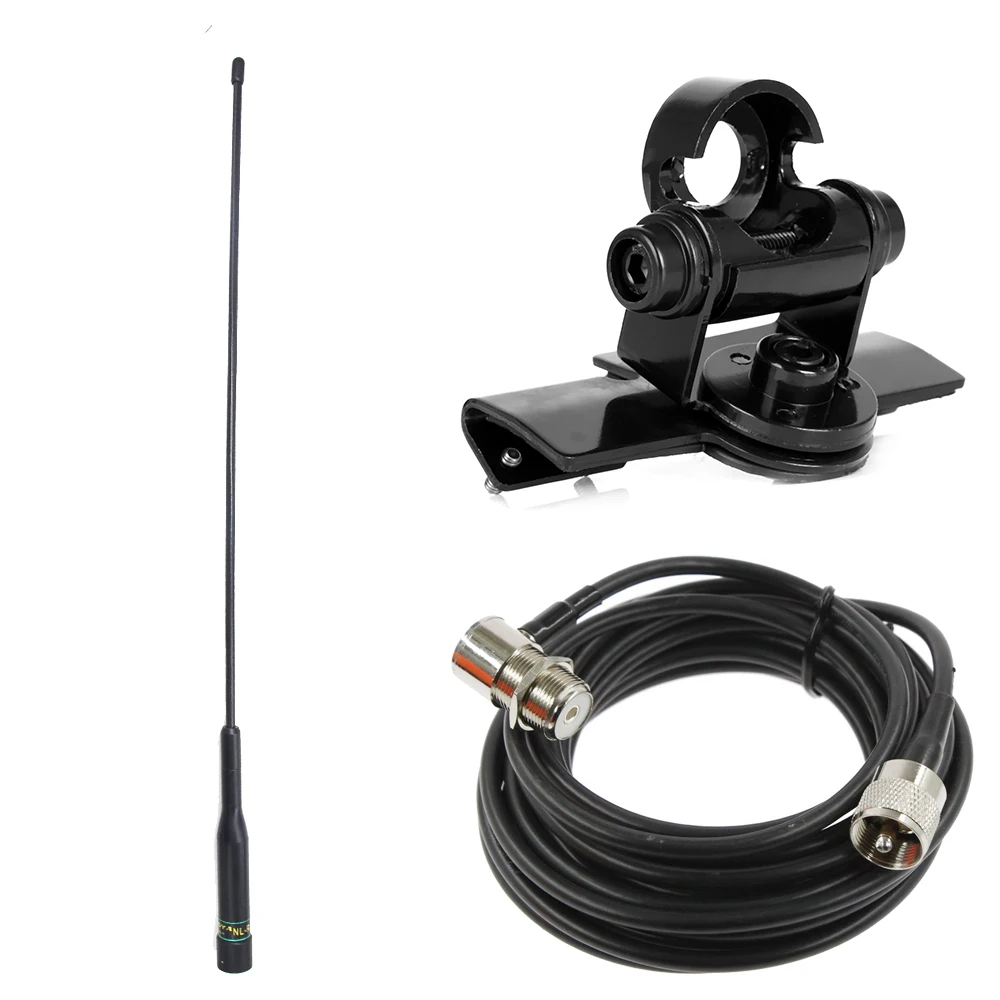 

NL-R3 antenna with black RB-400 Mount Bracket and 5M RG58 Extension Cable For Car Radio Kenwood Yaesu ICOM