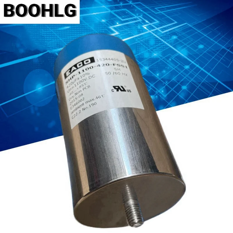 

1 шт. EACO SHP-1100-420-FSS1 420 мкФ 1100 В постоянного тока поддерживающий фильтрующий конденсатор