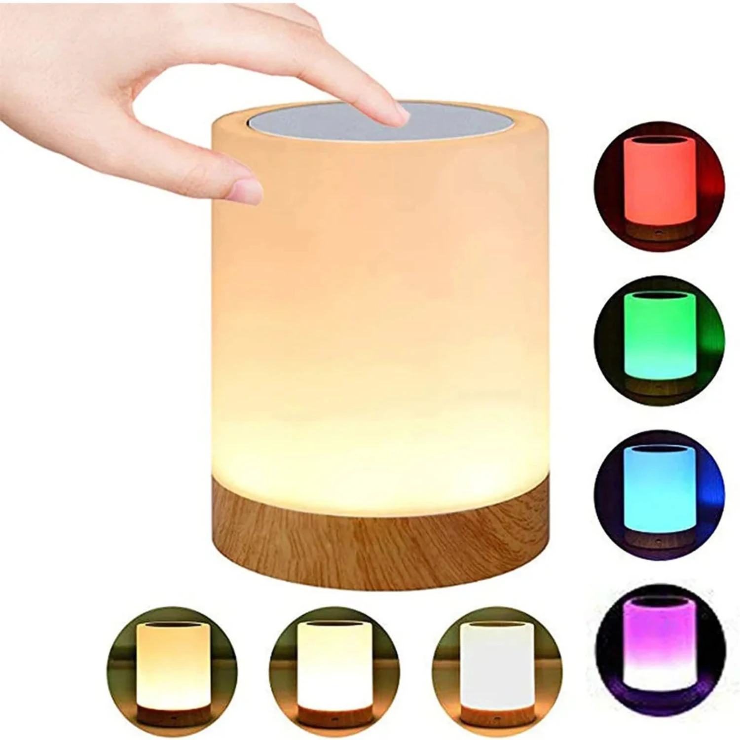 

New Adjustable and Versatile Dimmable Rechargeable Sensor Night Light - Warm White & RGB Color Changing Bedside Table Lamp for B