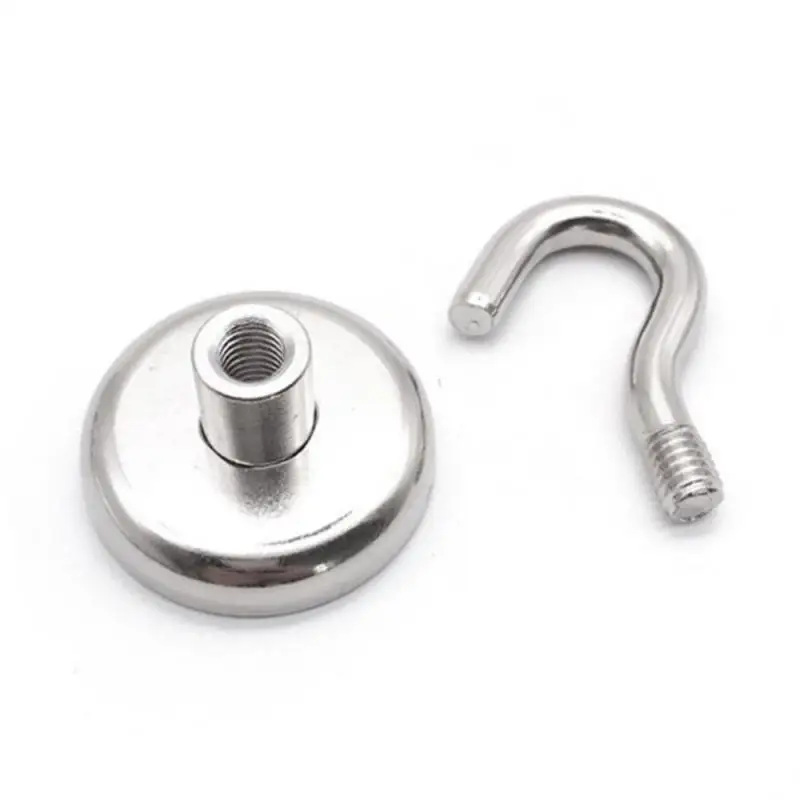 Magnetic Hook Neodymium Magnet E10/16/20 Electroplating Metal Strong Hook Thick Wall Hook for Home Kitchen Organization