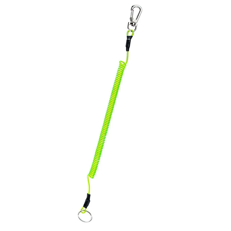 1.2m Max Stretch Plastic Spring Elastic Rope Anti-lost Phone Keychain Secure Lock Tackle Portable Fishing Lanyards For Climbing