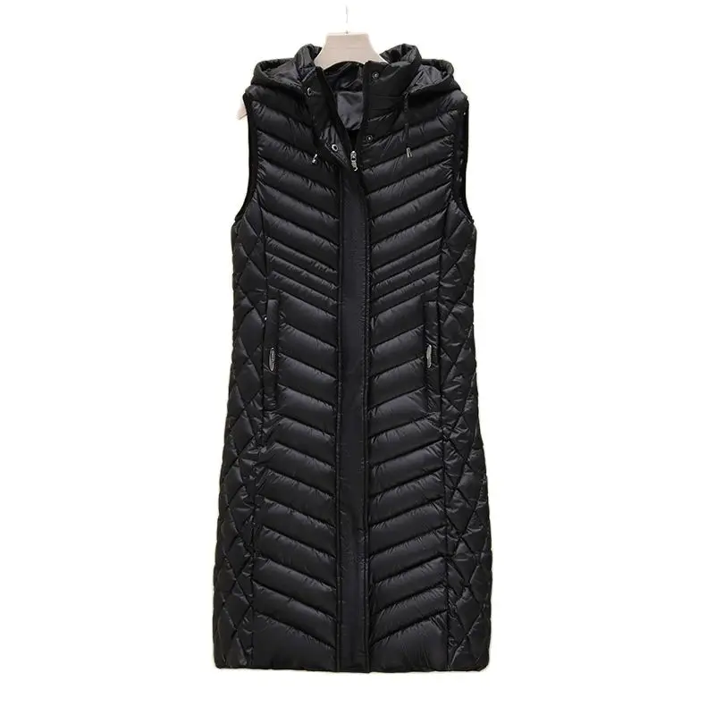 Ultra Light Slim Down Cotton Vest Coat Women Autumn Winter Hooded Thin Jacket Windproof Female Waistcoat Sleeveless Jacket Tops