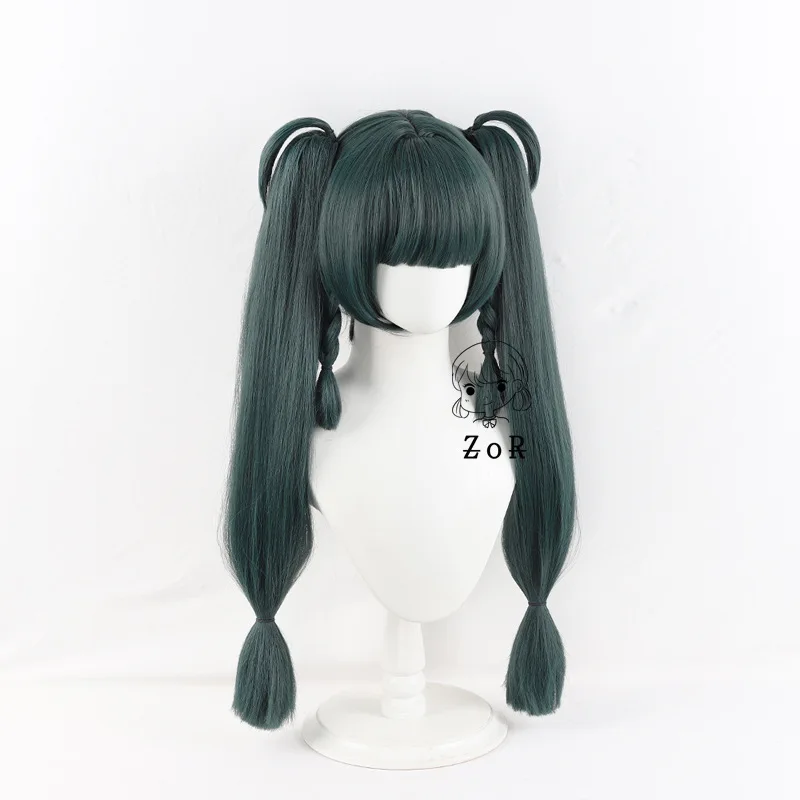 Zenless zona zero qingyi peruca cosplay mulher trança verde twintails cabelo festa de halloween vestir-se peruca comic-con acessórios de fantasia