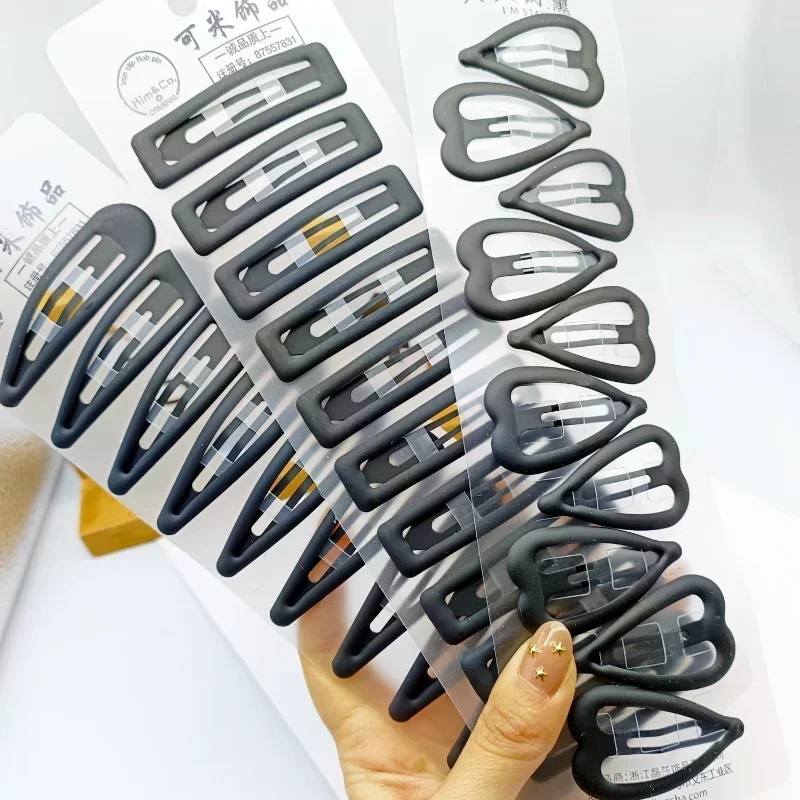 Hot 10Pcs/set Non Slip Matt Black Hairpin Big Water Drop Geometric