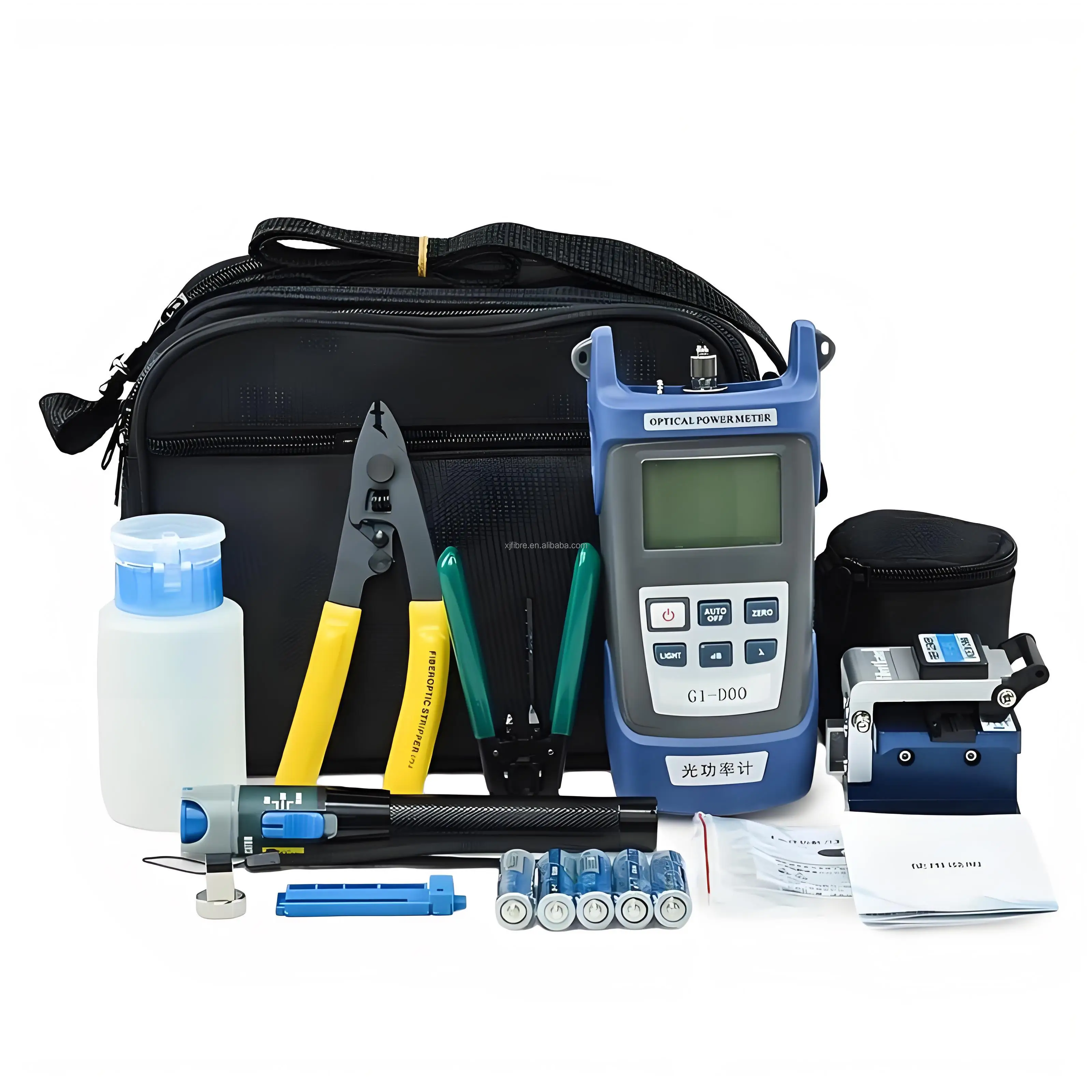 VFL Power Meter Kit Fiber Optic Splicing Tool for FTTH FTTX Solutions 3G 4G GSM POE TCP WiFi GPRS SDK Cleaver Fibre Stripper IP