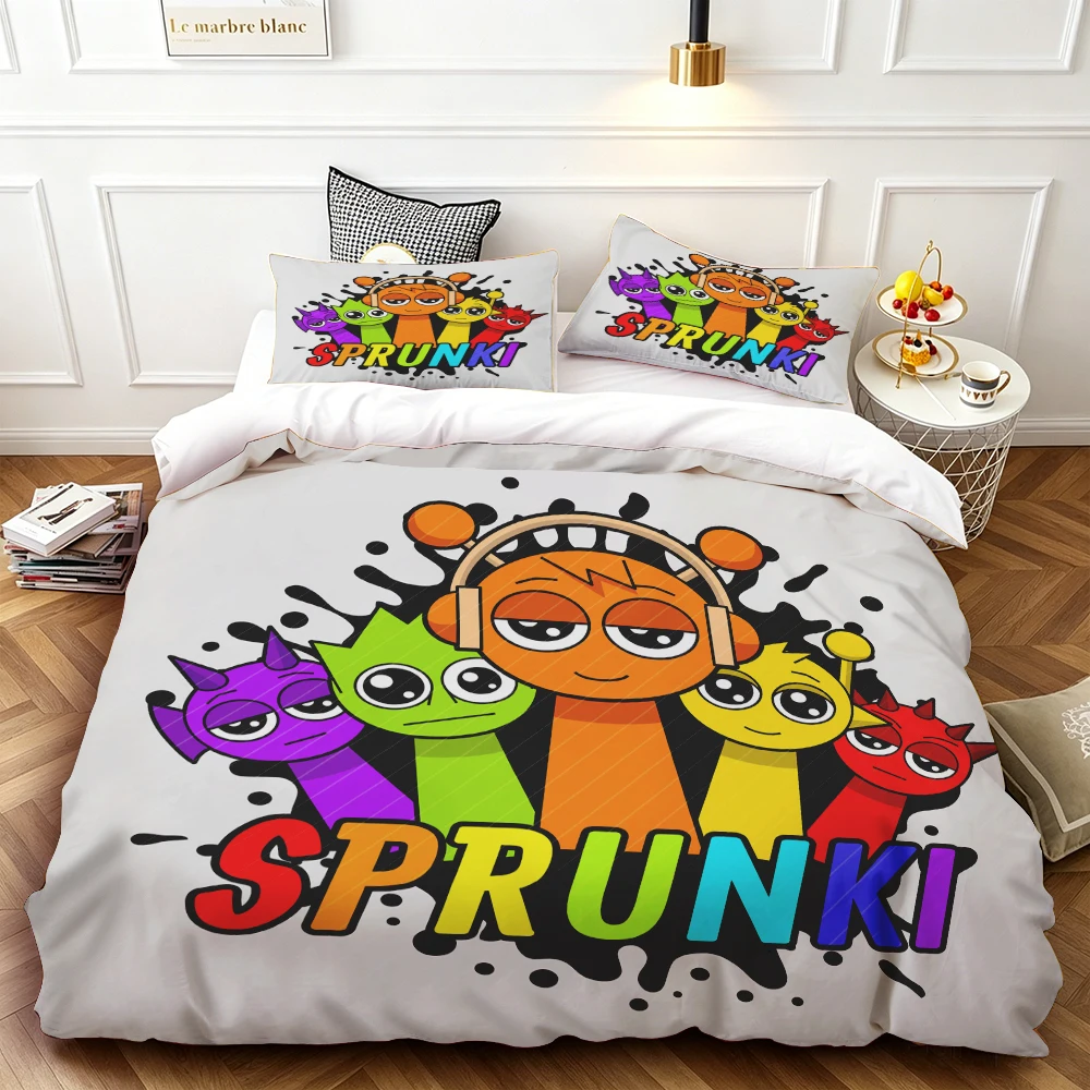 

Duvet Cover Set Sprunki Bedding Set Comforter Cover Skin-friendly and Soft for Bedroom Dormitory Birthday Gifts