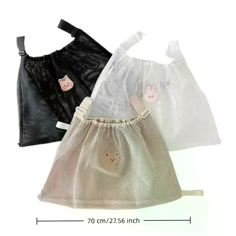 Reusable Stroller Hanging Bag Summer Mesh Stroller Bag Nappy Organizer Baby Items Diapers Pouch Large Capacity Cart Accessories