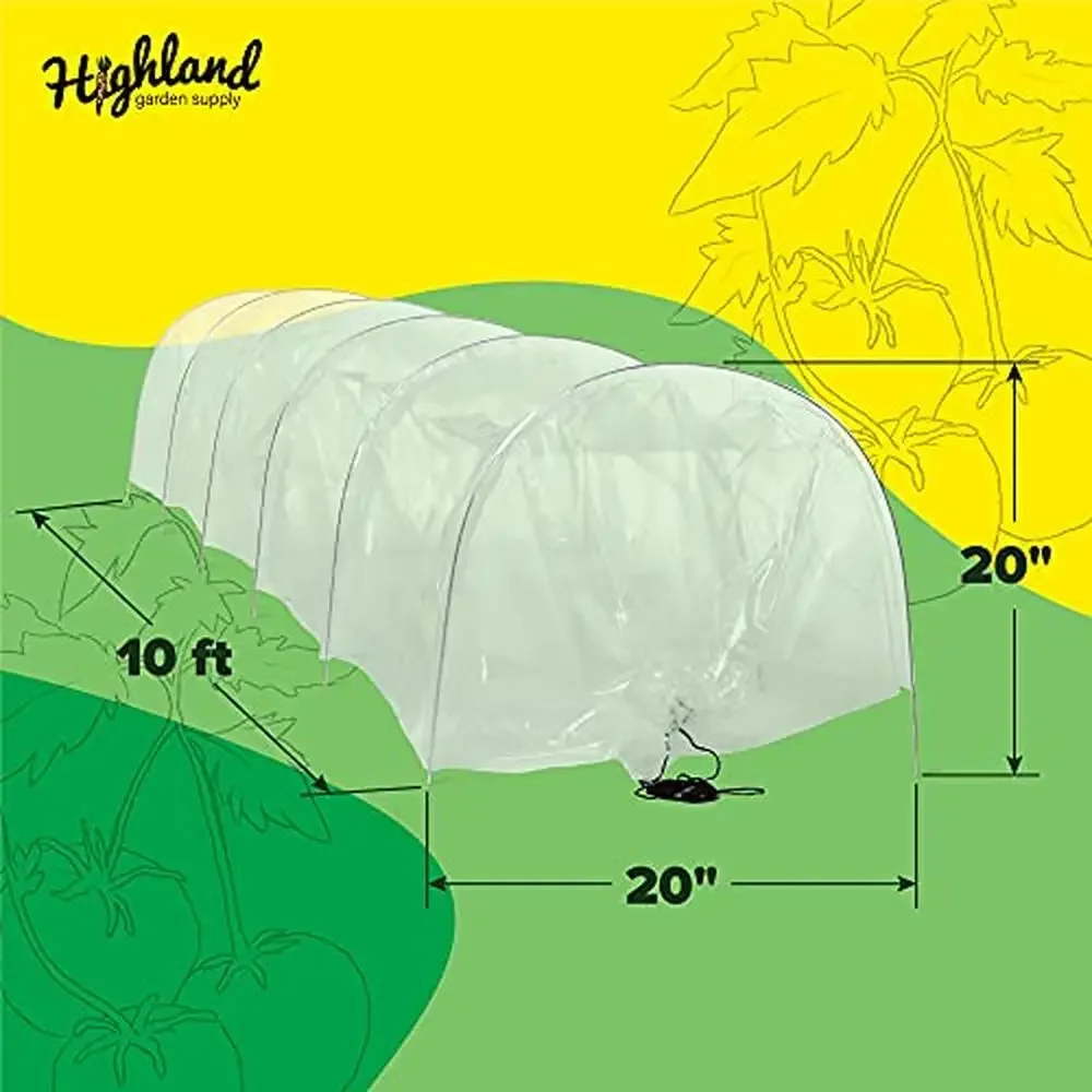 Garden Tunnel Shade Cover Greenhouse Protection Hoops Cloche Planters Accordion Design 10ft Long Reusable Storage Bags American