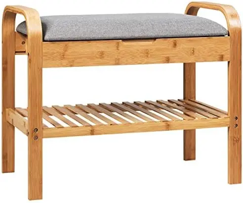 

Shoe Rack Bench with , Bench with Cushioned Seat, Padded Seat Shoe Bench with , Shoe Organizer for Entryway, Hallway, Bedroom