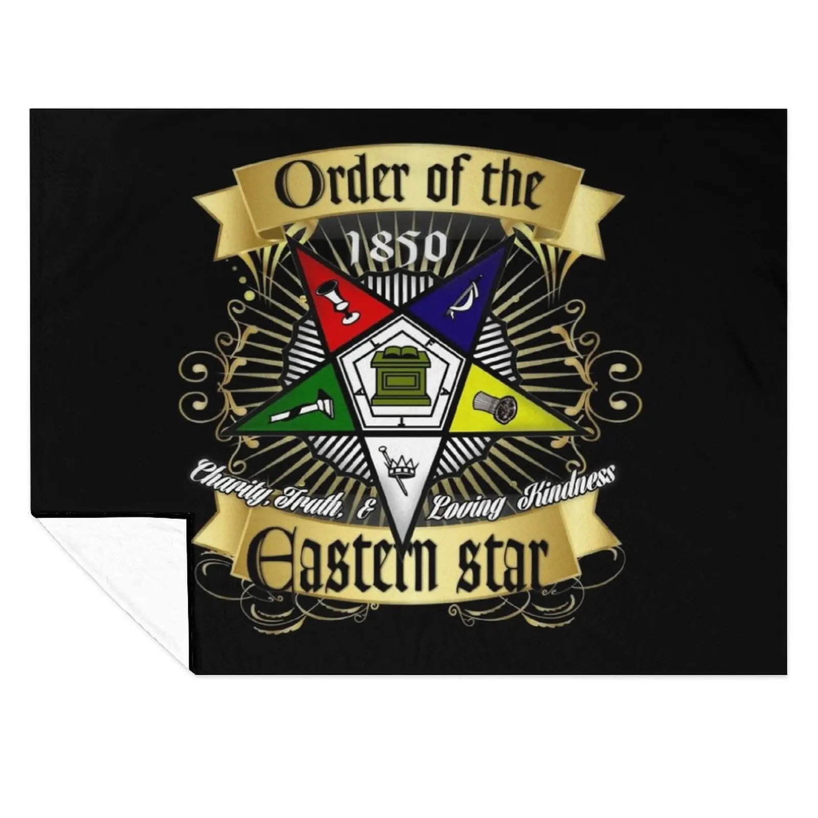 

OES Style Order Of The Eastern Star Logo Sistar Freemason Throw Blanket Designers warm for winter Summer Blankets