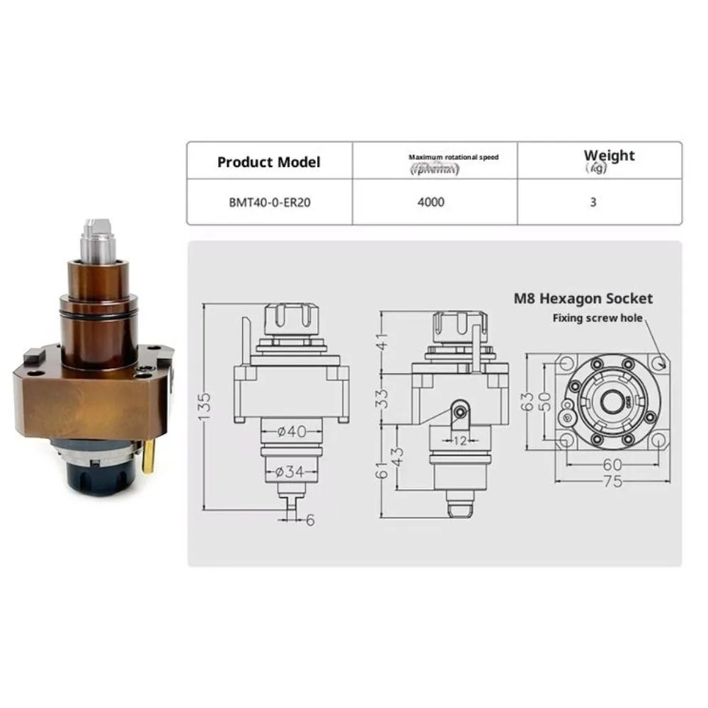 BMT65 BMT55 Live Tool Holders 90° 0° Driven Tool Holder for CNC Lathe Turret Milling High Precision Heavy Duty Lathe