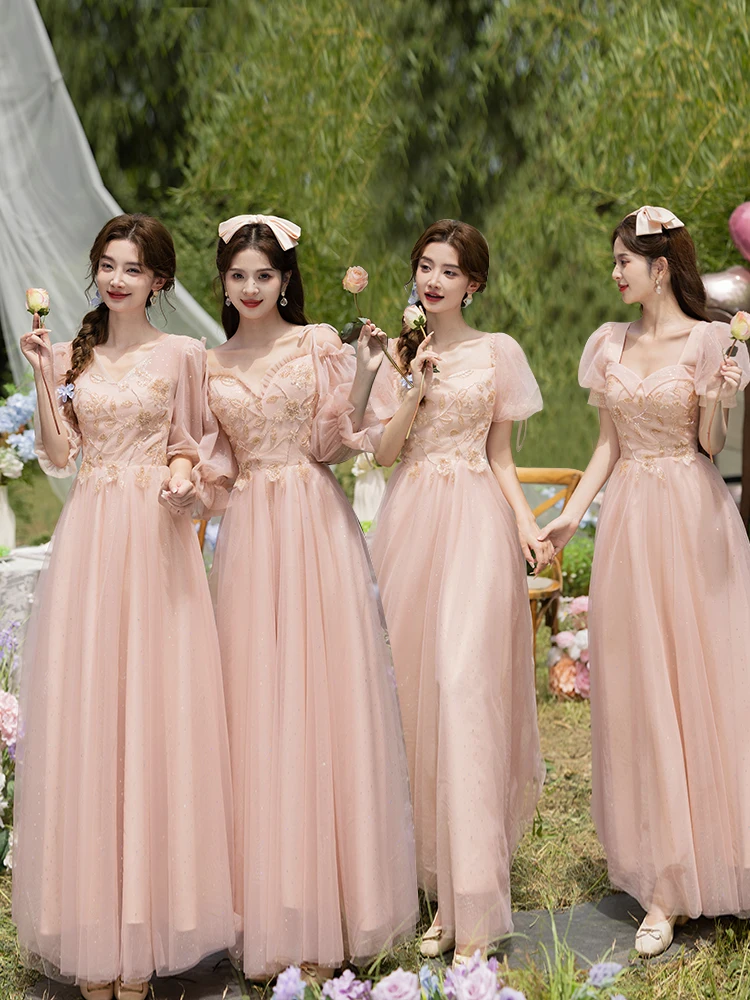 

Pink Maidservant Dr Women's New Winter Small Size Evening Gown High-End Sensation Usual Wear Maidservant Skirt