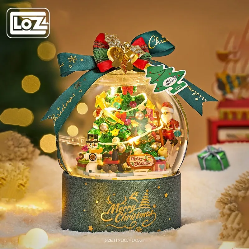 Loz Building Blocks Christmas Crystal Ball Landscaping Small Particle Assembly Halloween Gift Christmas Gift for Boys and Girls