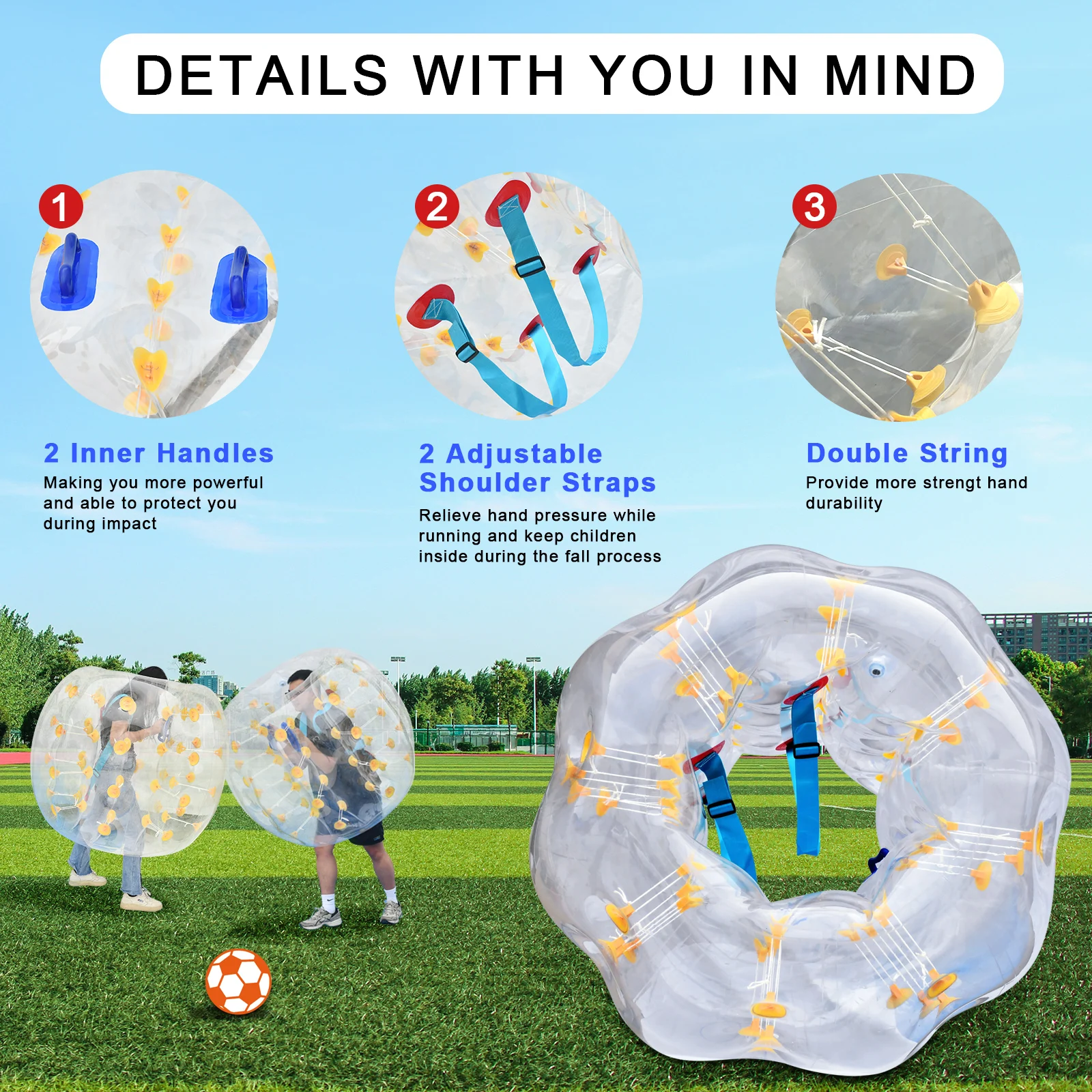 

PVC Inflatable Body Zorb Ball - Kids Outdoor Water Resistant Touch Toy