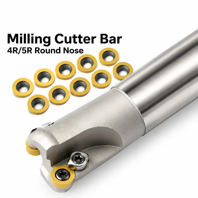EMR Milling Cutter Arbor C12-C32 4R 5R CNC Round Nose Cutter RPMT08 RPMT10 Carbide Inserts Machining Tool 130-300mm