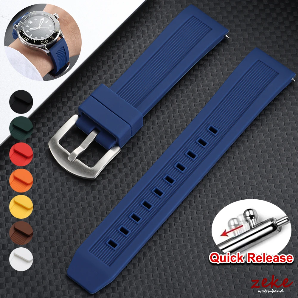 Uhrenarmband aus weichem Silikon für Citizen 20mm 22mm Ersatz-Uhrenband mit Schnellverschluss Wasserdichtes Gummi-Armband