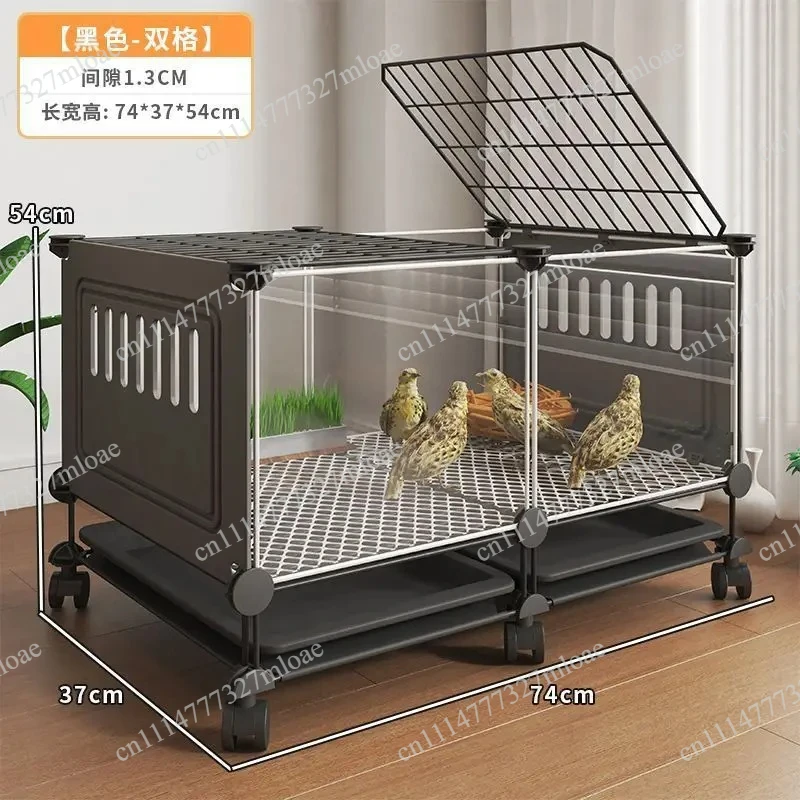 Indoor large chicken coop, protective chicken foot net, safe running Premium quail cage with pulley drop tray