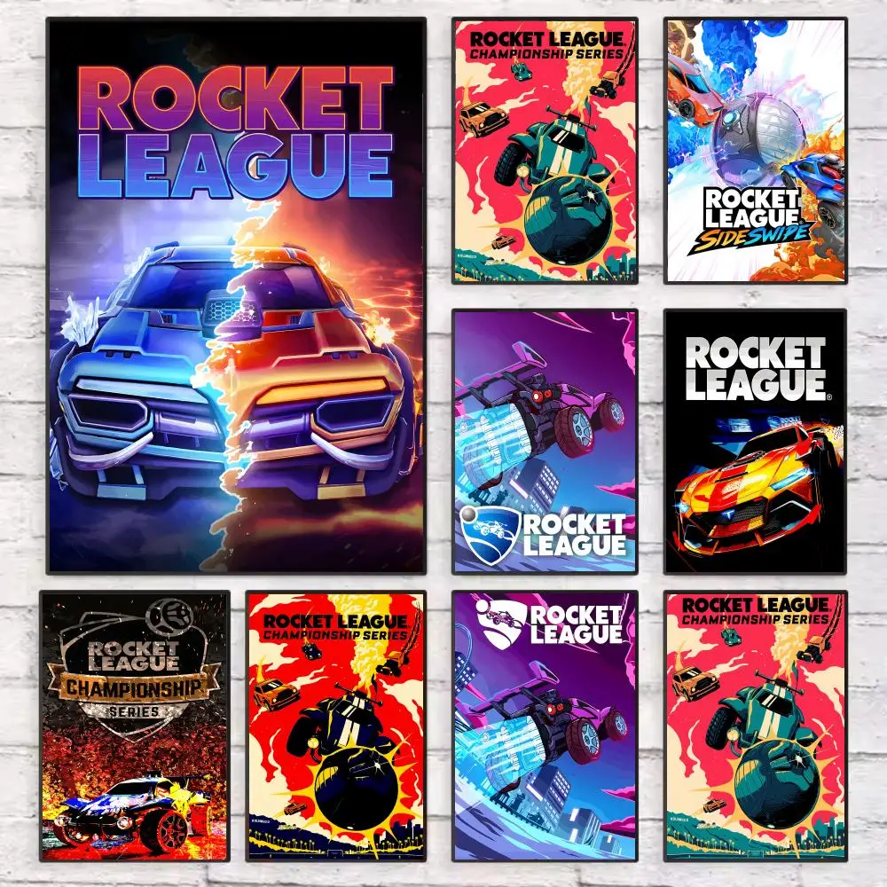 

Game R-Rocket League Poster Wall Art Sticky for Living Room Bedroom Office Hallway Bar Home Decor Gift Idea
