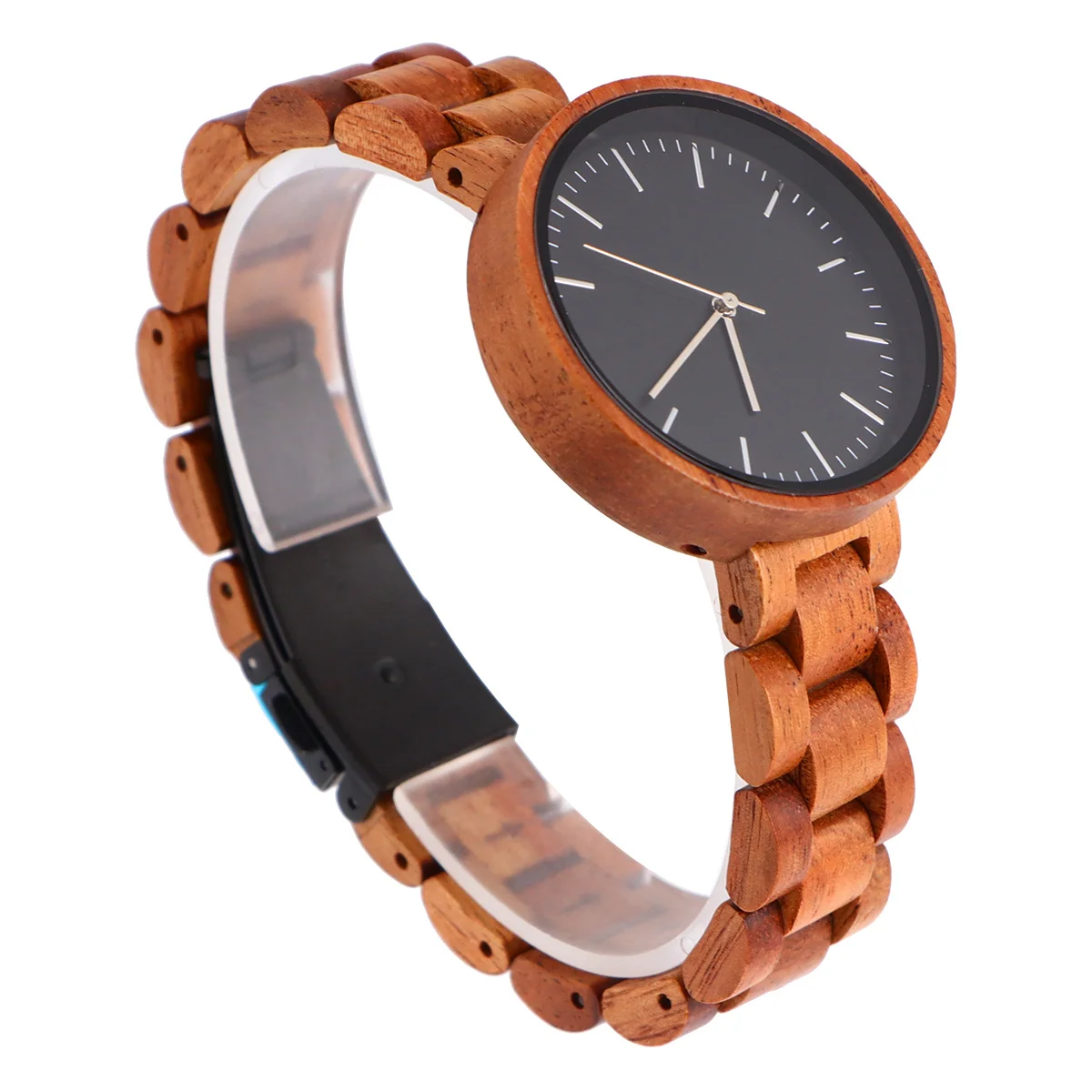 1 Uds. Reloj de madera para mujer, reloj de pulsera elegante y ligero Vintage, correa delgada, regalo de cumpleaños, reloj de pulsera de madera