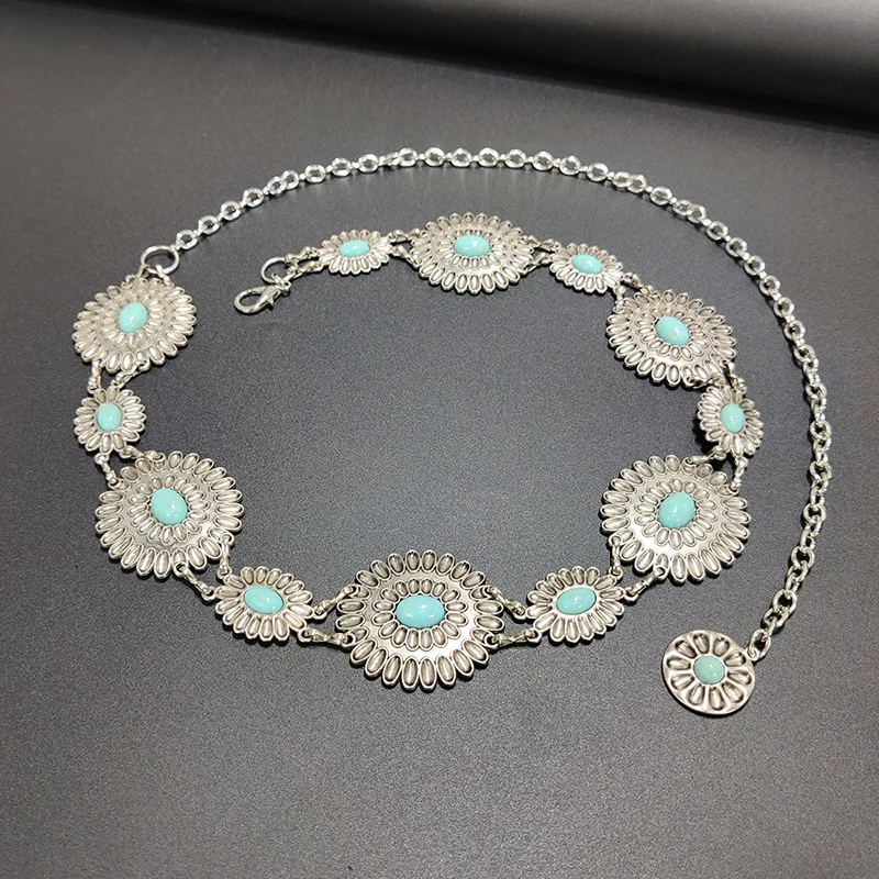 Turquoise Waist Chain Women Waist Chain Conch Chain Belt Belly Chain For Dress
