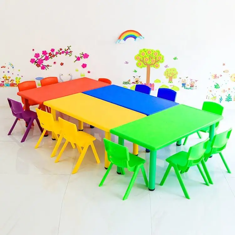 Kid Table And Chair Set Modern School Furniture Eco-Friendly Durable Adjustable Height Child Kids Party Tables And Chairs