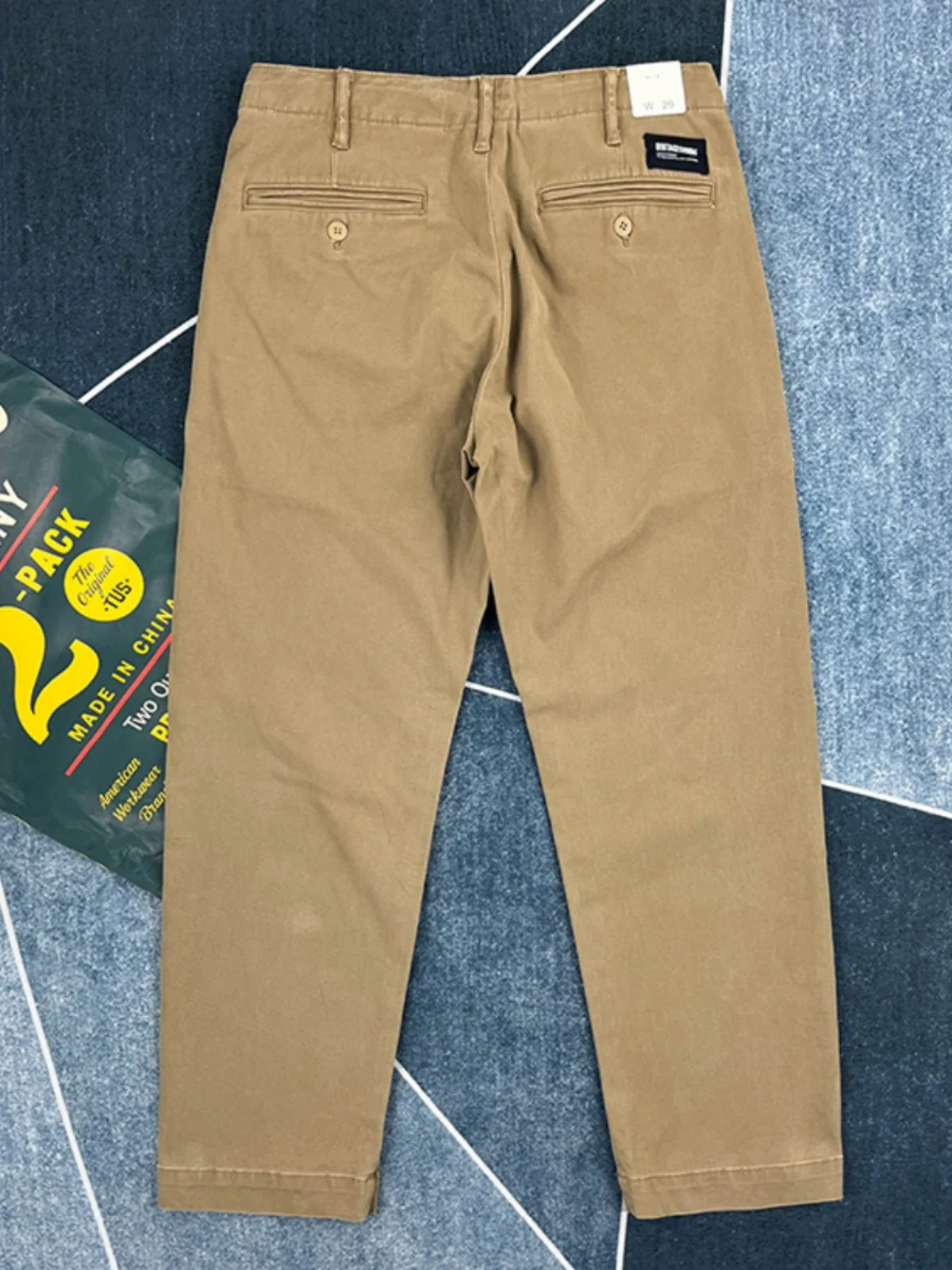 

Heavyweight Pure Cotton American Retro Straight Leg Casual Pants Men Loose Khaki Workwear Long Pants Simple Japanese Sle