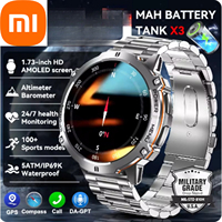 Xiaomi Original TANK Ultra GPS Smart Watch Men 10ATM Waterproof Smartwatch HD AMOLED 1000mAh Fitness T-Rex 3 Electronic Watches