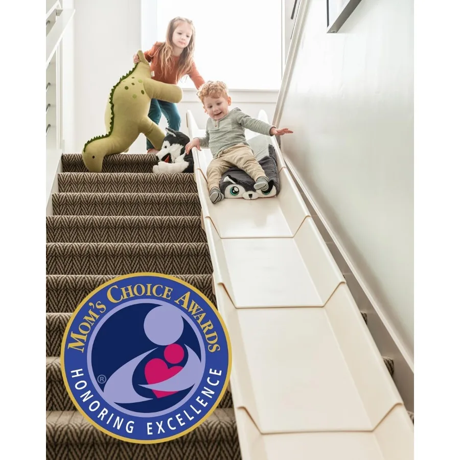 4Pack Modular Indoor Slide for Home Staircases White Stair Attachment Ramps for with NonSlip Grip Bottom Easy to Store No Insta