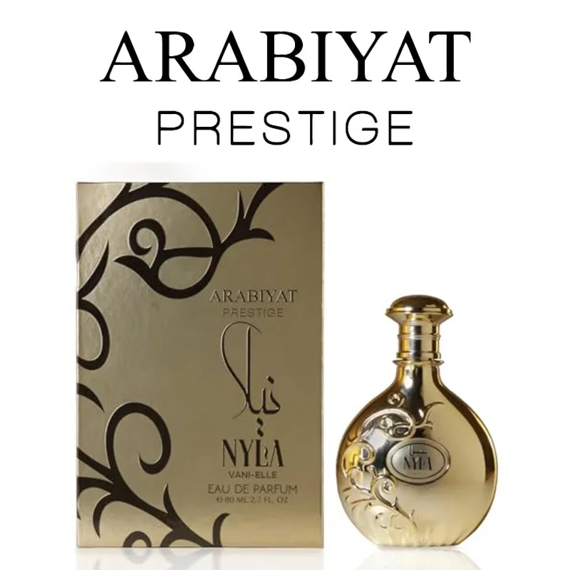 عطر ARABIYAT PRESTIGE Nyla Vani-elle Eau DE، عطر للجنسين بالفانيليا والياسمين، 2.7 أونصة سائلة #1