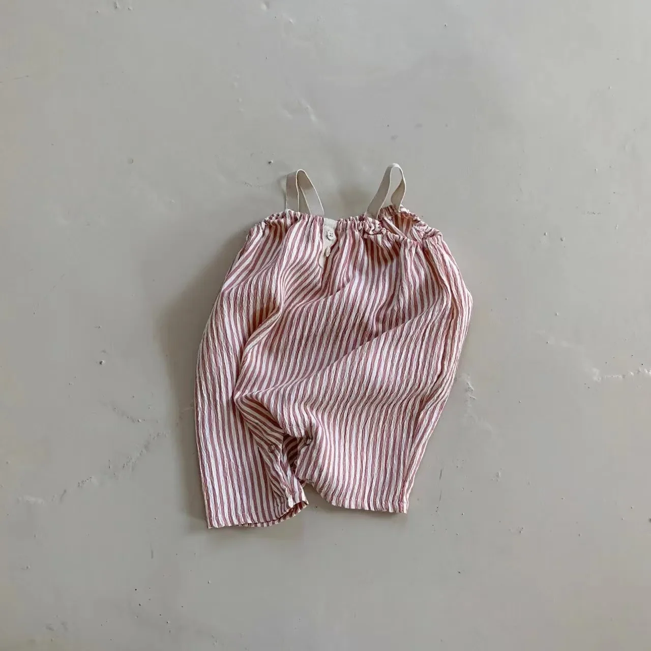 Pelele de camisola a rayas para niñas pequeñas, mono holgado y fino, informal, sin mangas, 2024
