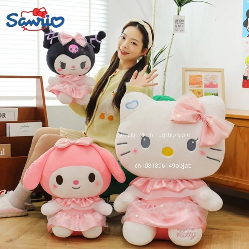 80cm Super Big Size Sanrio Hello Kitty Anime Plush Stuffed Doll Kuromi Room Decoration Plushies My Melody Pillow Ornaments Gifts