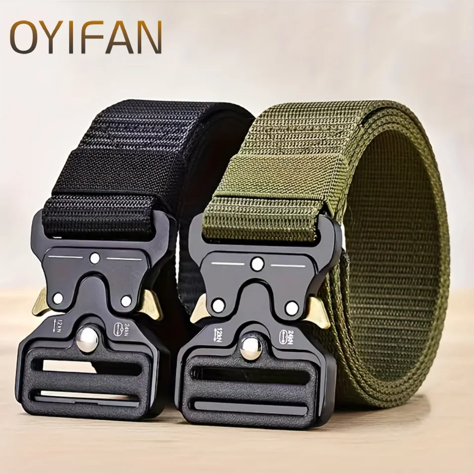 Men's Belt Outdoor Hunting Tactical Mens Belt Multifunctional Combat Survival High Quality Canvas Nylon Mens Belt Sport Belt