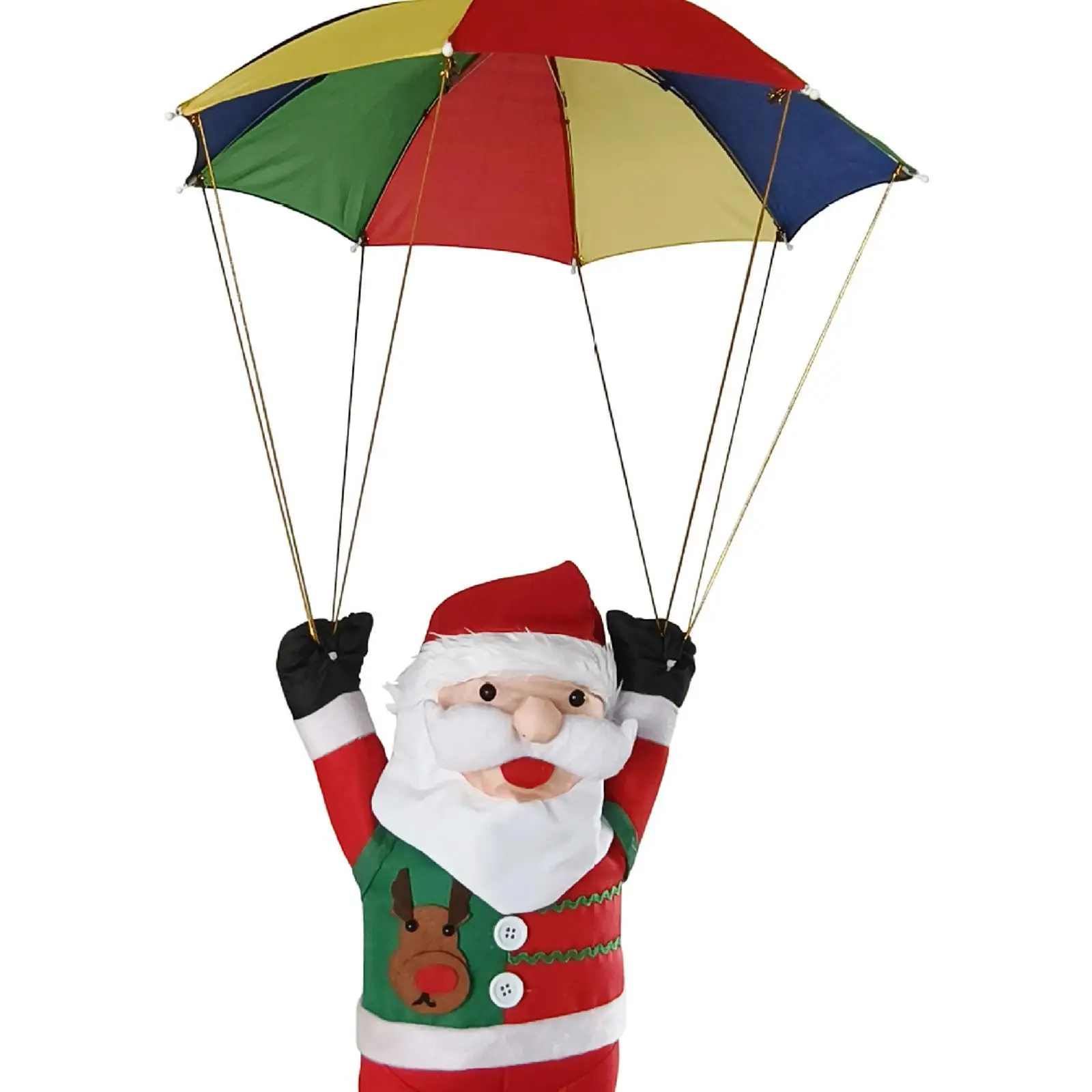 Lovely Parachute Santa Pendant Christmas Hanging Decoration Large Fabric Doll for Home Tree Window