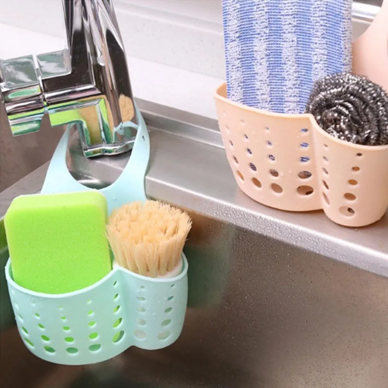 Kitchen Sink Drain Rack Soap Sponge Holder Hanging Storage Basket for Bathroom Adjustable Faucet Holder Kitchen Accessories