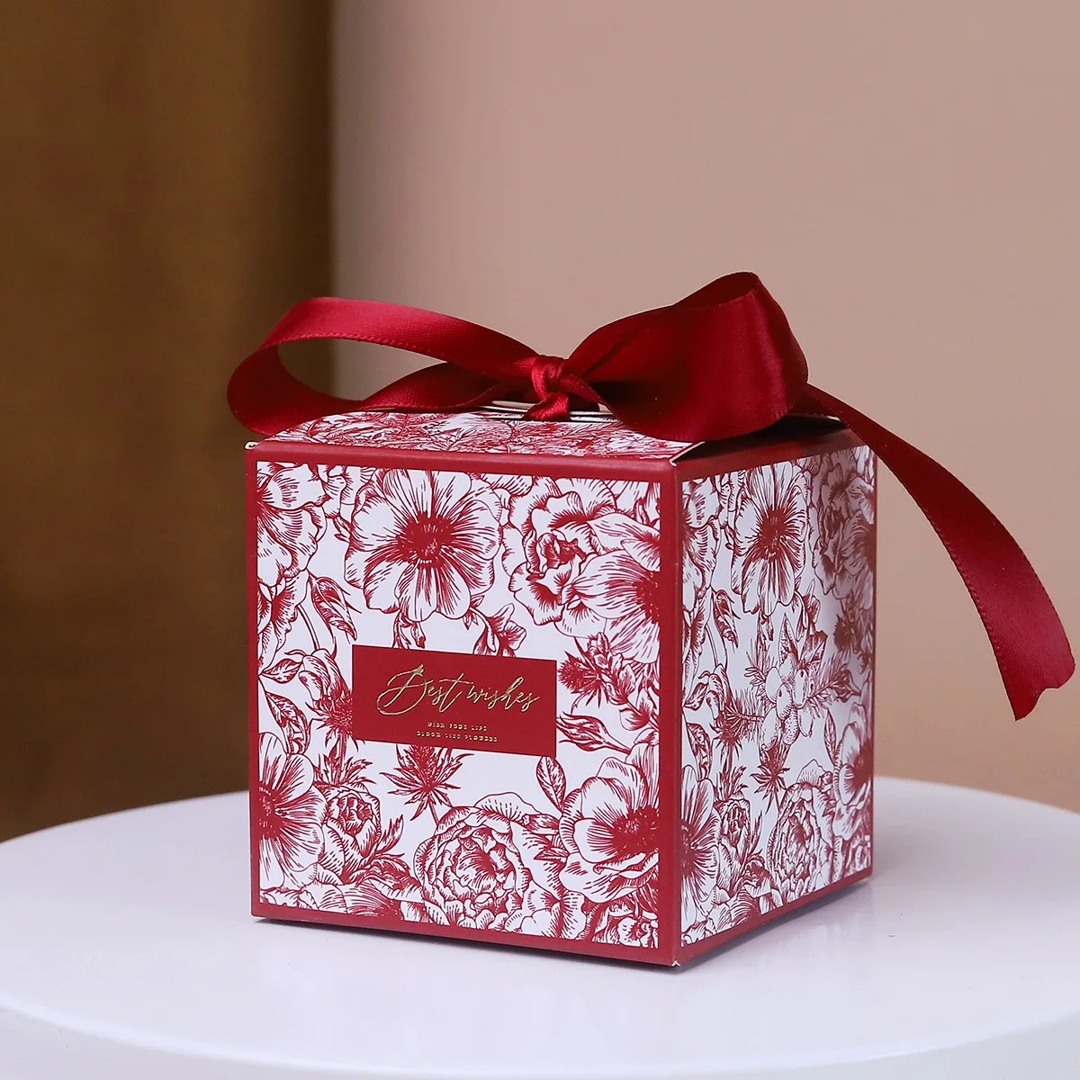 Red And Green And Champagne Wedding Gift Box Candy Chocolate Snack Pack Birthday Wedding Party Gift Decoration 1pc
