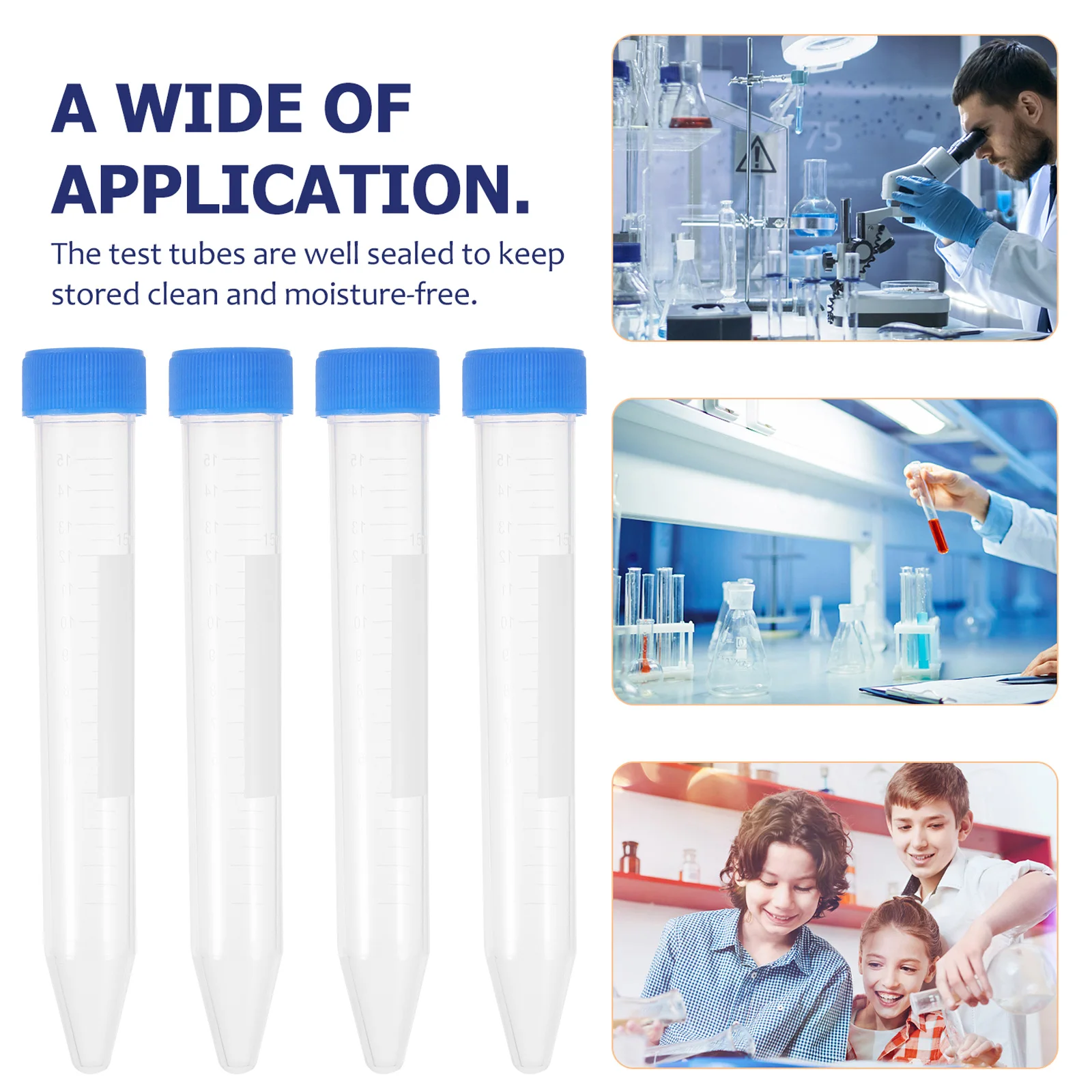 50pcs 15ml Screw Cap Test Tube Tube Random Color Polypropylene Lab Test Vials Transparent Measurement