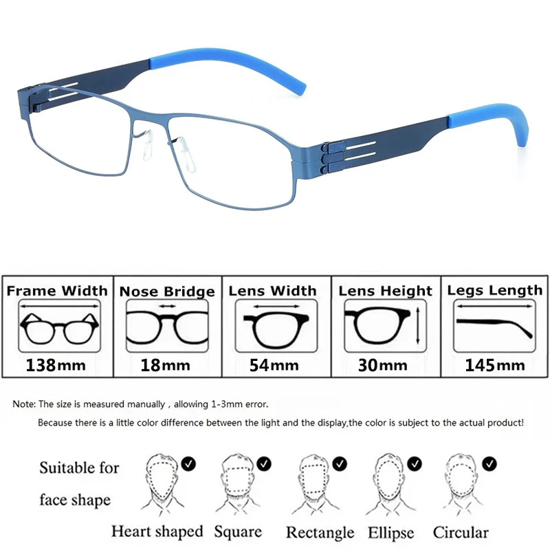 Germany Design Square Business Glasses Frame Men Rectangle Middle Aged Elderly Eyeglass Eyewear Fashion Male Thin Rim Spectacles