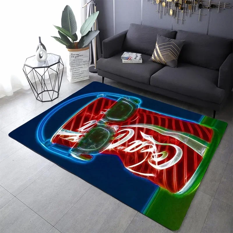 Cola Red Cans Rug 3D Printing Children'S Carpet Cartoons Living Room Bedroom Carpet Room Floor Decoration