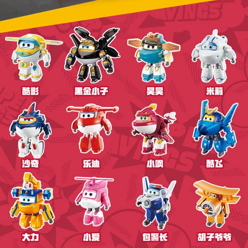 AULDEY Super Wings Toys Jett Dizzy New Transform Robot with