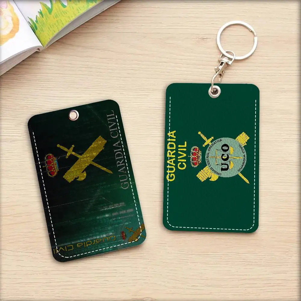 S-Spanish C-Civil G-Guard Cartoon Card Keychain Anime Fashion Pendant Bag ID Door Card Case Bus Card Cute Adult Birthday Gift