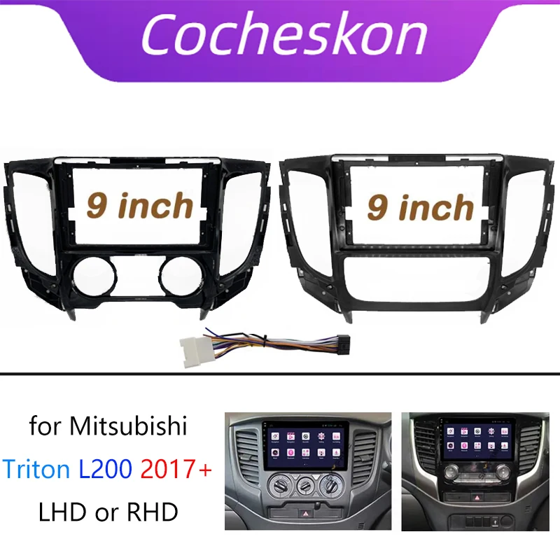 

9 Inch Car Radio Installation DVD GPS Mp5 ABS PC Plastic Fascia Plane Frame 2 DIN for Mitsubishi Triton L200 2017+ Dash Kit