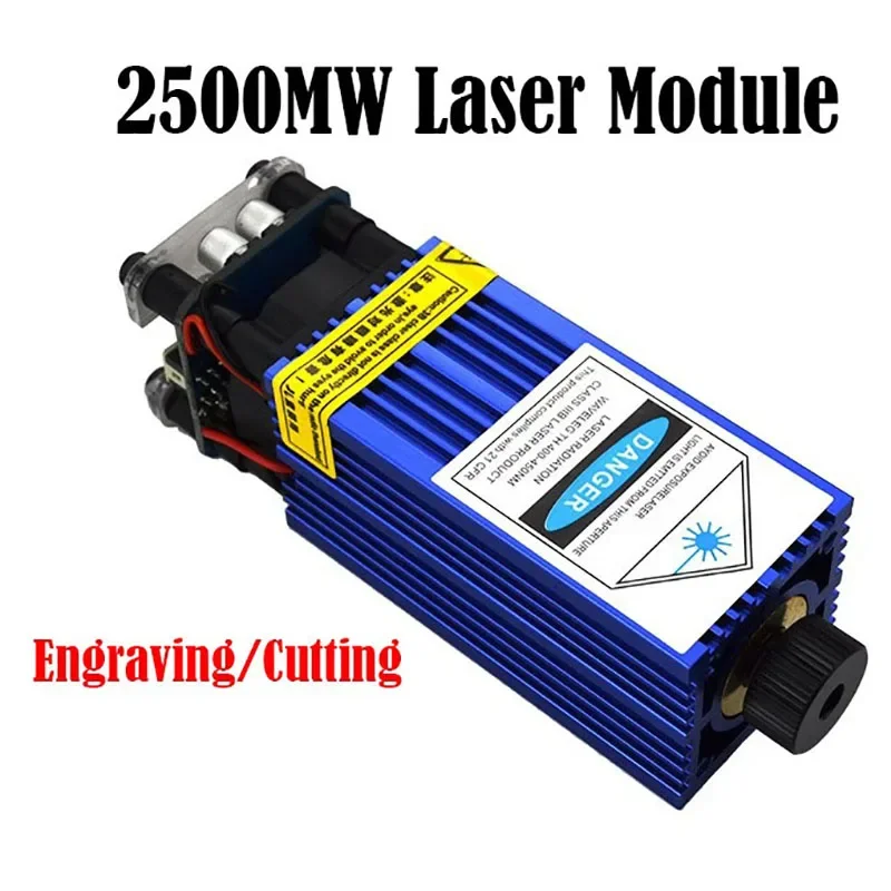 

High Power Laser 2500MW High-power 12V Excitation Head Small Engraving Cutting Blue Laser Laser Module 450nm Engraving-patent