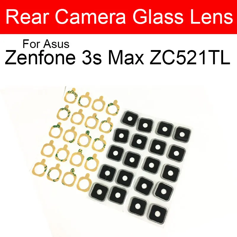 Back Camera Glass Lens Cover For Asus Zenfone 3s Max ZC521TL Rear Camera Glass Lens With Adhesive Sticker Repair Replacement