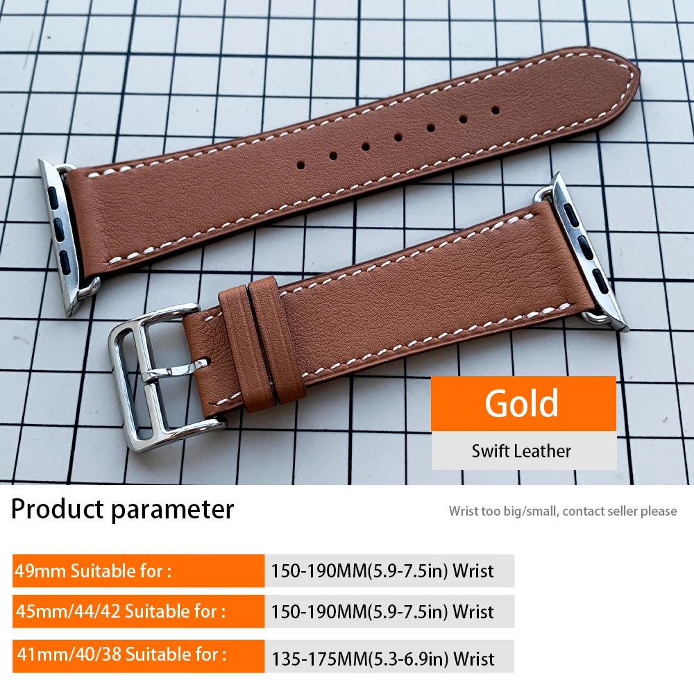 

[Promotion] High Quality Swift Or Barenia Leather Iwatch Ultra 2 Band For Apple Watch 9 8 7 6 Se 5 4 3 Strap 41MM 45MM 49mm