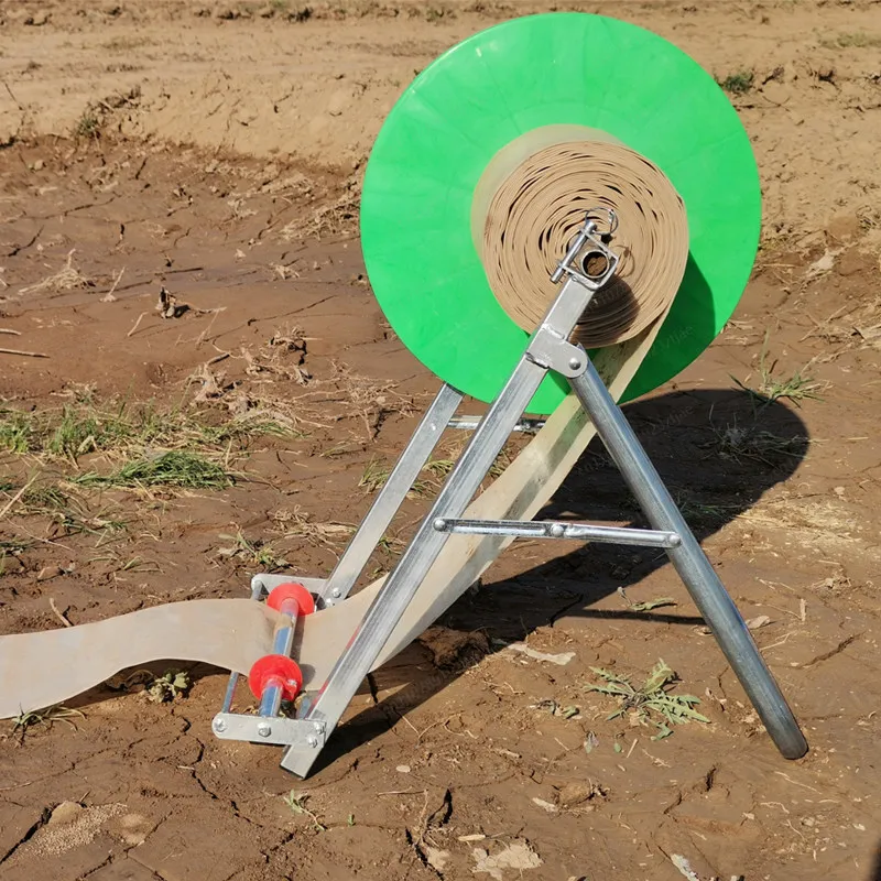 Heavy Duty Foldable Hose Reel Stand, Farm Irrigation Lay Flat Hose Winding Rack for Extra Long Tubing Storage