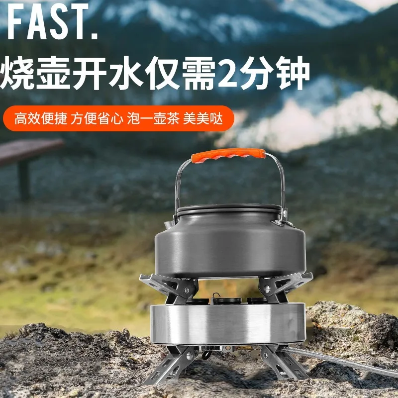 Portable Split‑Type 5‑Head Camping Gas Stove,Windproof High Power Five Core Burner for Outdoor Camping Picnic Wild Cooking